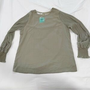 AFRM Women's Blouse with Pleated Sleeves - Sage